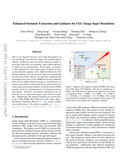 Enhanced Semantic Extraction and Guidance for UGC Image Super Resolution