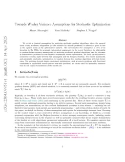 Towards Weaker Variance Assumptions for Stochastic Optimization