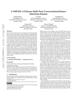 C-MTCSD: A Chinese Multi-Turn Conversational Stance Detection Dataset