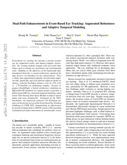 Dual-Path Enhancements in Event-Based Eye Tracking: Augmented Robustness and Adaptive Temporal Modeling