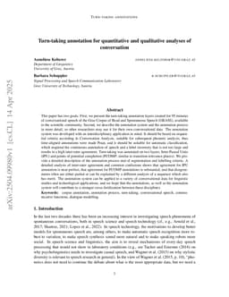 Turn-taking annotation for quantitative and qualitative analyses of conversation