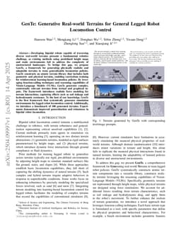 GenTe: Generative Real-world Terrains for General Legged Robot Locomotion Control