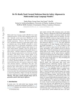 Do We Really Need Curated Malicious Data for Safety Alignment in Multi-modal Large Language Models?