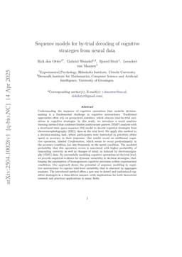 Sequence models for by-trial decoding of cognitive strategies from neural data