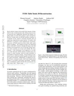 TT3D: Table Tennis 3D Reconstruction