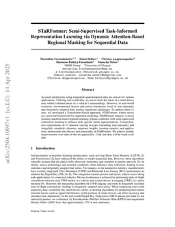 STaRFormer: Semi-Supervised Task-Informed Representation Learning via Dynamic Attention-Based Regional Masking for Sequential Data