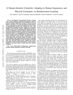 A Human-Sensitive Controller: Adapting to Human Ergonomics and Physical Constraints via Reinforcement Learning