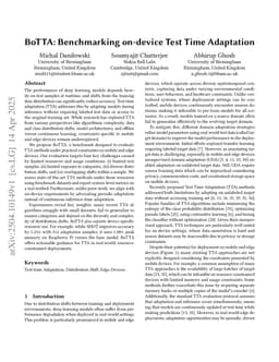 BoTTA: Benchmarking on-device Test Time Adaptation