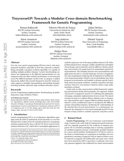 TinyverseGP: Towards a Modular Cross-domain Benchmarking Framework for Genetic Programming