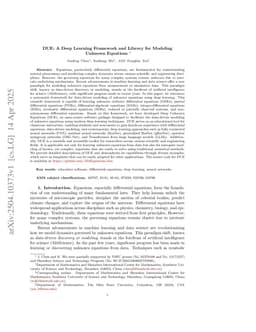 DUE: A Deep Learning Framework and Library for Modeling Unknown Equations