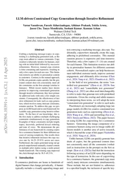LLM-driven Constrained Copy Generation through Iterative Refinement