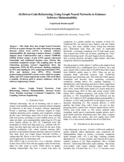 AI-Driven Code Refactoring: Using Graph Neural Networks to Enhance Software Maintainability