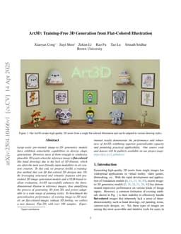 Art3D: Training-Free 3D Generation from Flat-Colored Illustration