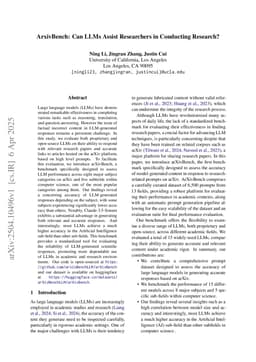 ArxivBench: Can LLMs Assist Researchers in Conducting Research?