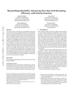 Beyond Reproducibility: Advancing Zero-shot LLM Reranking Efficiency with Setwise Insertion