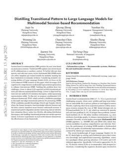 Distilling Transitional Pattern to Large Language Models for Multimodal Session-based Recommendation