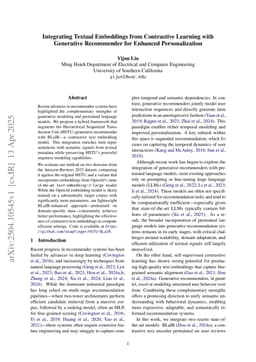 Integrating Textual Embeddings from Contrastive Learning with Generative Recommender for Enhanced Personalization