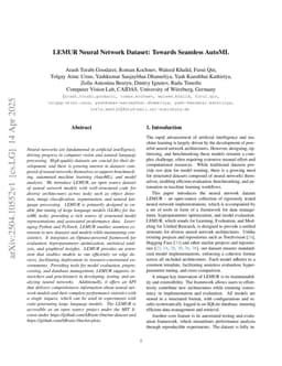 LEMUR Neural Network Dataset: Towards Seamless AutoML