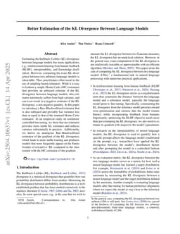 Better Estimation of the KL Divergence Between Language Models