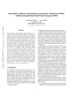 ReasonDrive: Efficient Visual Question Answering for Autonomous Vehicles with Reasoning-Enhanced Small Vision-Language Models