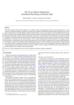 The Art of Audience Engagement: LLM-Based Thin-Slicing of Scientific Talks