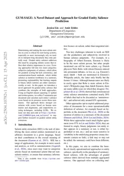 GUM-SAGE: A Novel Dataset and Approach for Graded Entity Salience Prediction