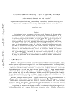 Wasserstein Distributionally Robust Regret Optimization