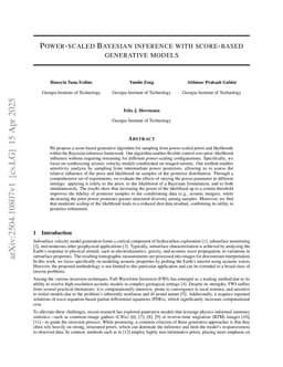 Power-scaled Bayesian Inference with Score-based Generative Models
