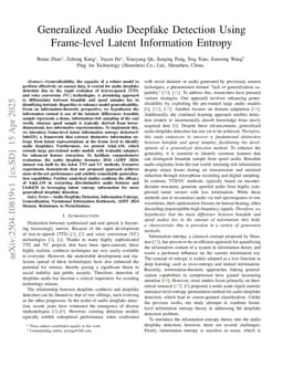 Generalized Audio Deepfake Detection Using Frame-level Latent Information Entropy