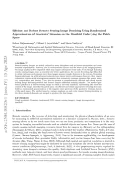 Efficient and Robust Remote Sensing Image Denoising Using Randomized Approximation of Geodesics' Gramian on the Manifold Underlying the Patch Space
