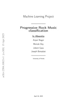 Progressive Rock Music Classification