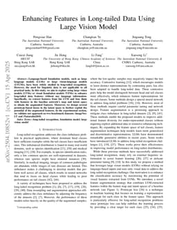 Enhancing Features in Long-tailed Data Using Large Vision Model