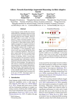 ARise: Towards Knowledge-Augmented Reasoning via Risk-Adaptive Search