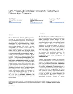 LOKA Protocol: A Decentralized Framework for Trustworthy and Ethical AI Agent Ecosystems