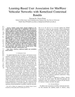 Learning-Based User Association for MmWave Vehicular Networks With Kernelized Contextual Bandits