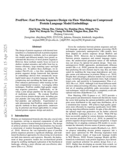 ProtFlow: Fast Protein Sequence Design via Flow Matching on Compressed Protein Language Model Embeddings