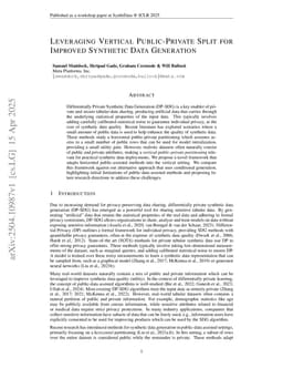 Leveraging Vertical Public-Private Split for Improved Synthetic Data Generation