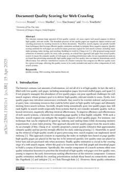 Document Quality Scoring for Web Crawling
