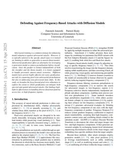Defending Against Frequency-Based Attacks with Diffusion Models