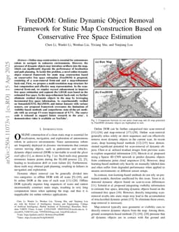 FreeDOM: Online Dynamic Object Removal Framework for Static Map Construction Based on Conservative Free Space Estimation