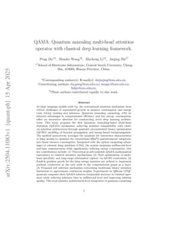 QAMA: Quantum annealing multi-head attention operator with classical deep learning framework