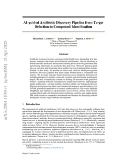 AI-guided Antibiotic Discovery Pipeline from Target Selection to Compound Identification