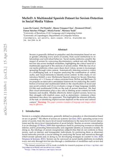 MuSeD: A Multimodal Spanish Dataset for Sexism Detection in Social Media Videos