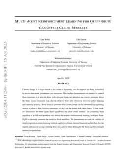 Multi-Agent Reinforcement Learning for Greenhouse Gas Offset Credit Markets