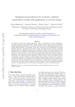 Simulation-based inference for stochastic nonlinear mixed-effects models with applications in systems biology
