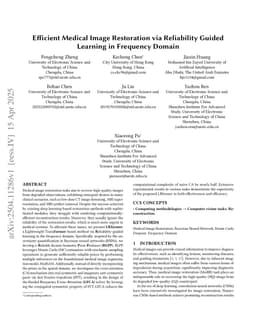 Efficient Medical Image Restoration via Reliability Guided Learning in Frequency Domain