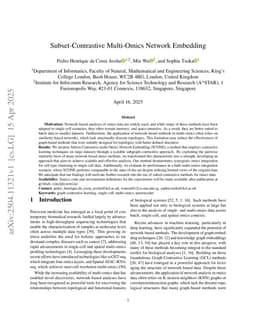 Subset-Contrastive Multi-Omics Network Embedding