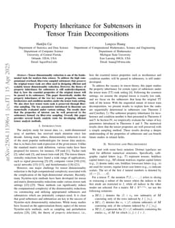 Property Inheritance for Subtensors in Tensor Train Decompositions