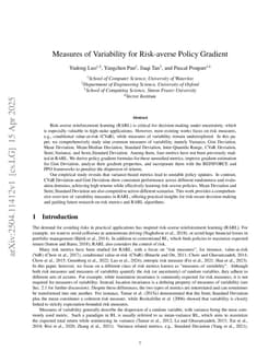 Measures of Variability for Risk-averse Policy Gradient