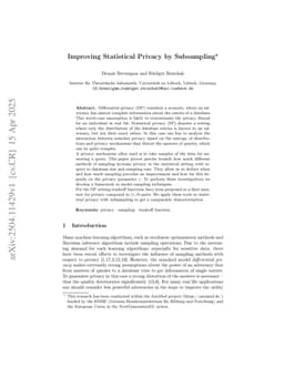 Improving Statistical Privacy by Subsampling